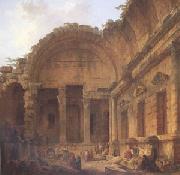 ROBERT, Hubert Interior of the Temple of Diana at Nimes (mk05) oil painting reproduction